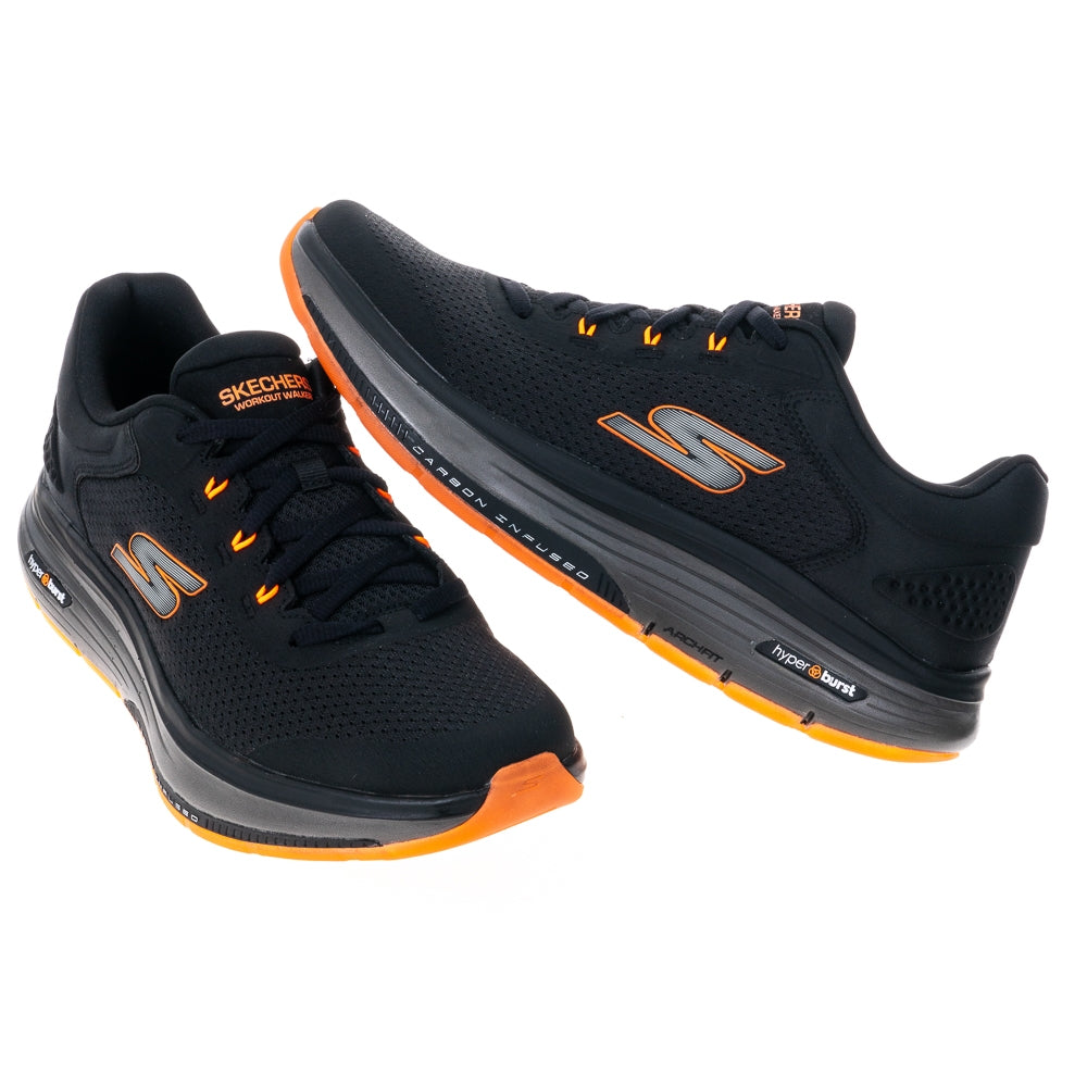 Skechers GO WALK Workout Walker - Black/Orange (Style #216435-BKOR) - Men's Shoes