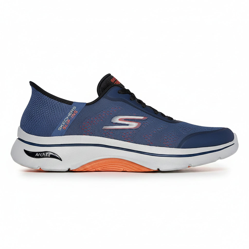 Skechers GO WALK Arch Fit 2.0 - Navy/Orange (Style #216604-NVOR) - Men's Shoes