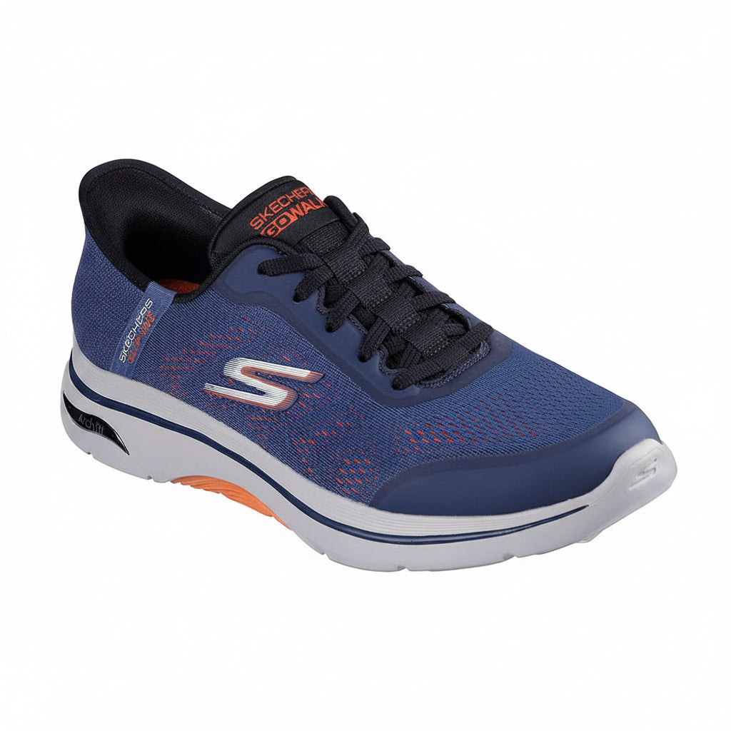 Skechers GO WALK Arch Fit 2.0 - Navy/Orange (Style #216604-NVOR) - Men's Shoes