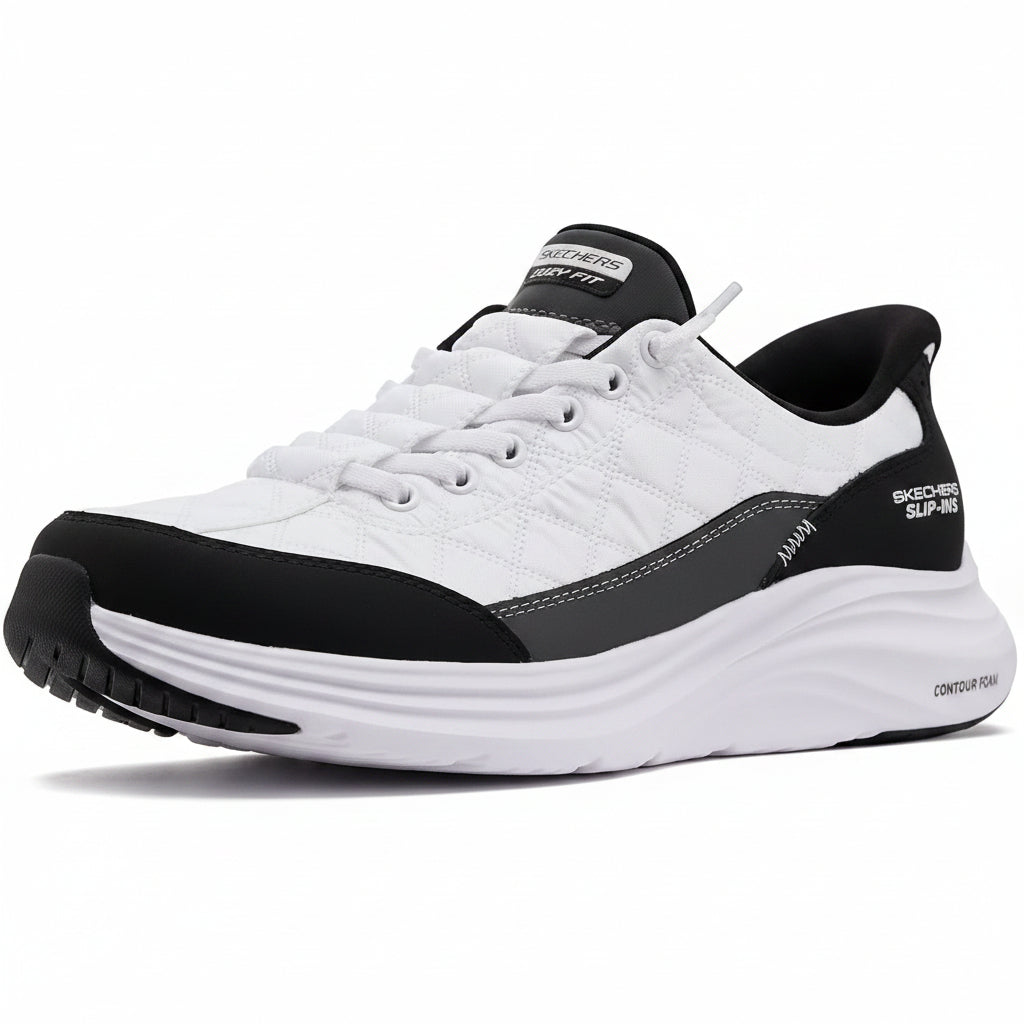 Skechers Contour Foam - White/Black (Style #150404-WBK) - Women's Shoes