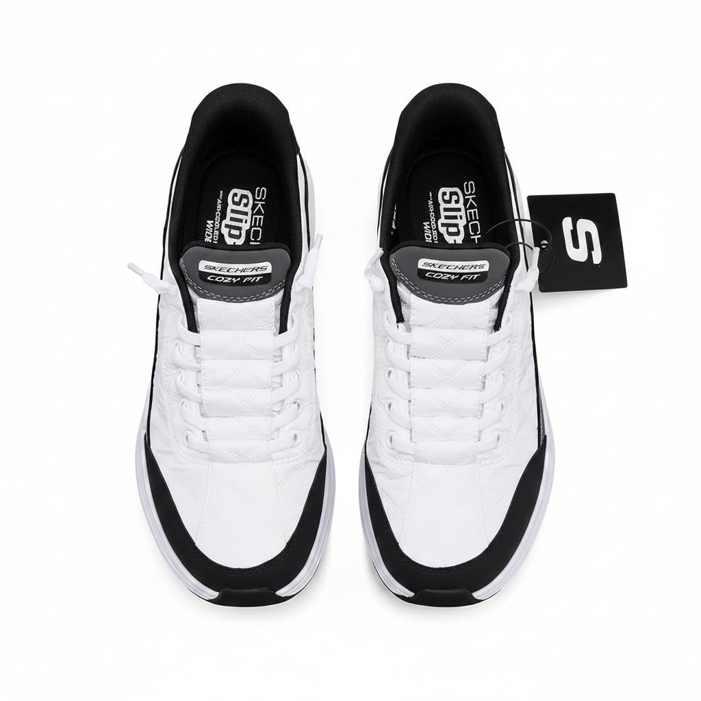 Skechers Contour Foam - White/Black (Style #150404-WBK) - Women's Shoes