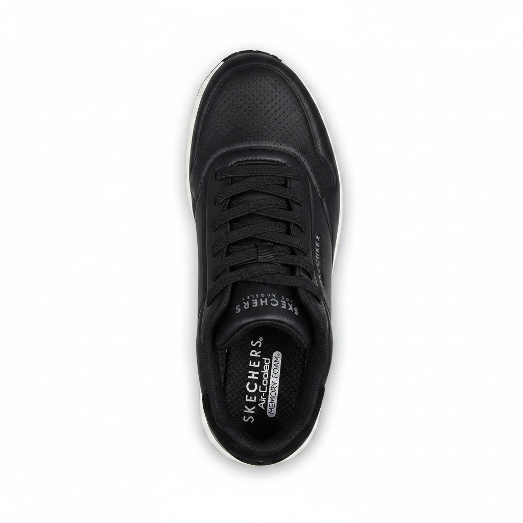 Skechers Hands Free Slip-Ins: Uno - Easy Air - Black White (Style #183005-BLK) - Men's Shoes