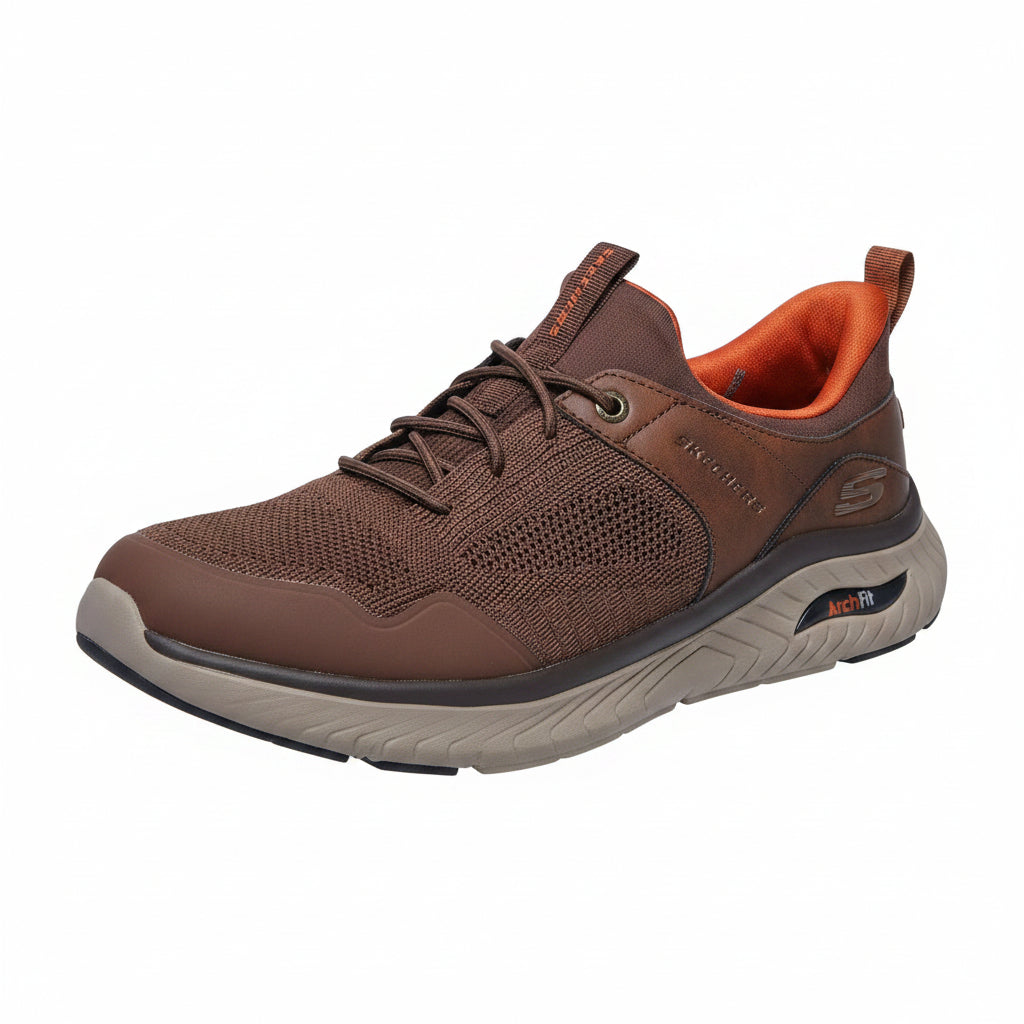Skechers Hands Free Slip-ins Relaxed Fit: Arch Fit Crosser - Emeric - Brown (Style #205340-BRN) - Men's Shoes