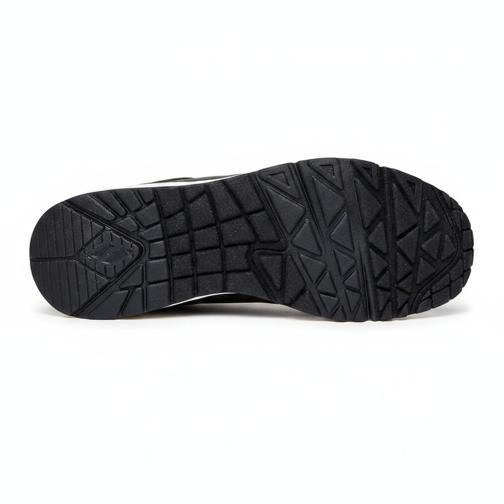 Skechers Hands Free Slip-Ins: Uno - Easy Air - Black White (Style #183005-BLK) - Men's Shoes