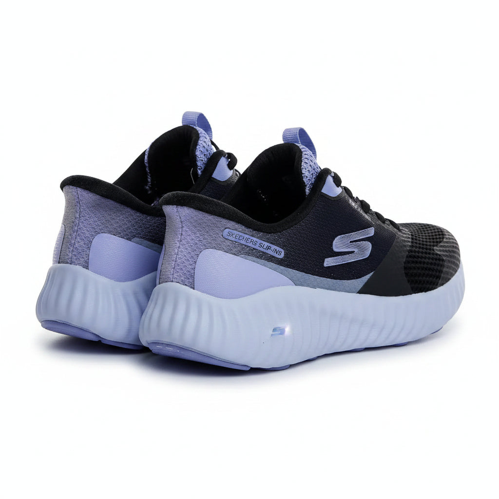 Skechers GO RUN Now - Black/Lavender (Style #129734-BKLV) - Women's Shoes
