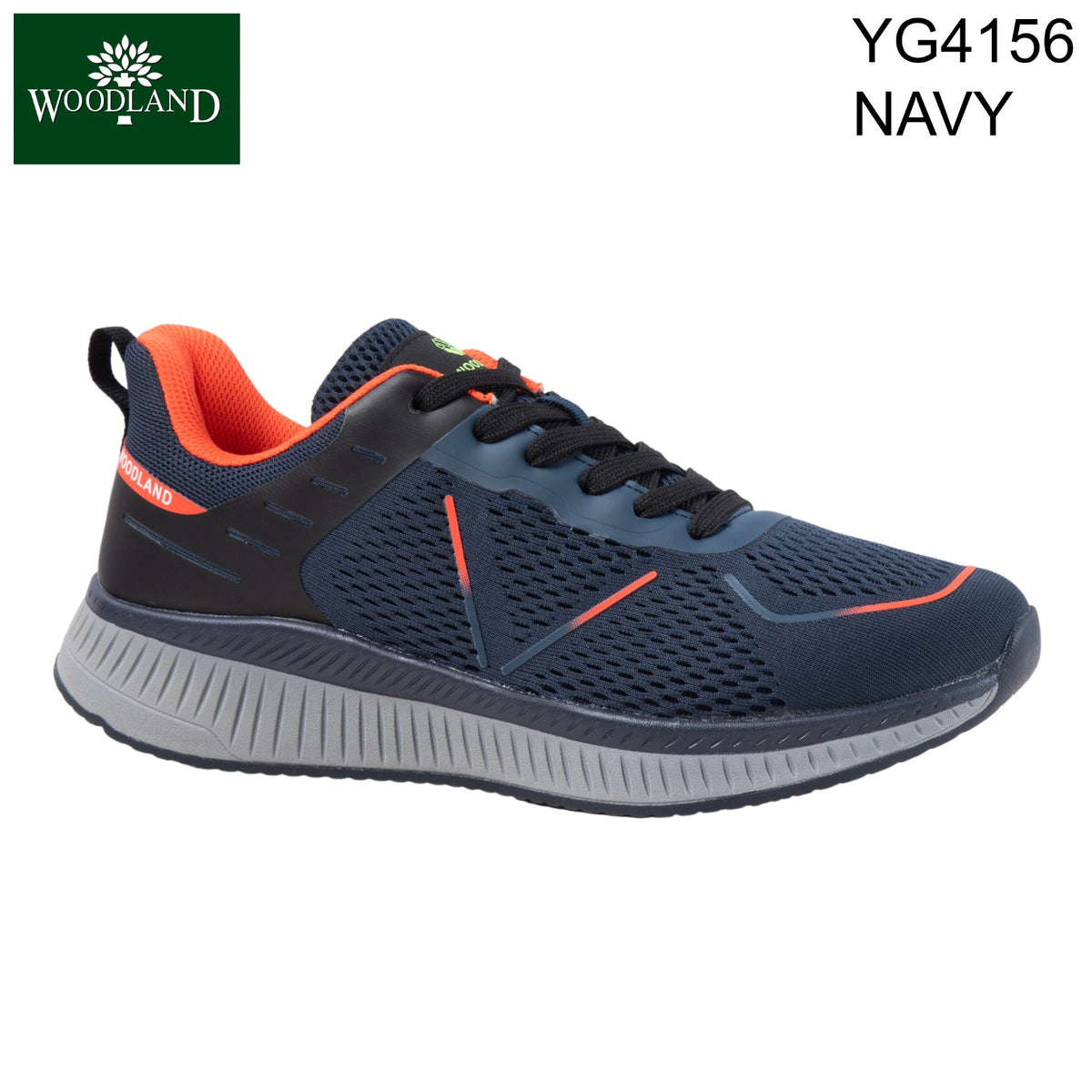 Woodland YG4156 Men's Navy/Orange Running Shoes - Lightweight Athletic Sneakers